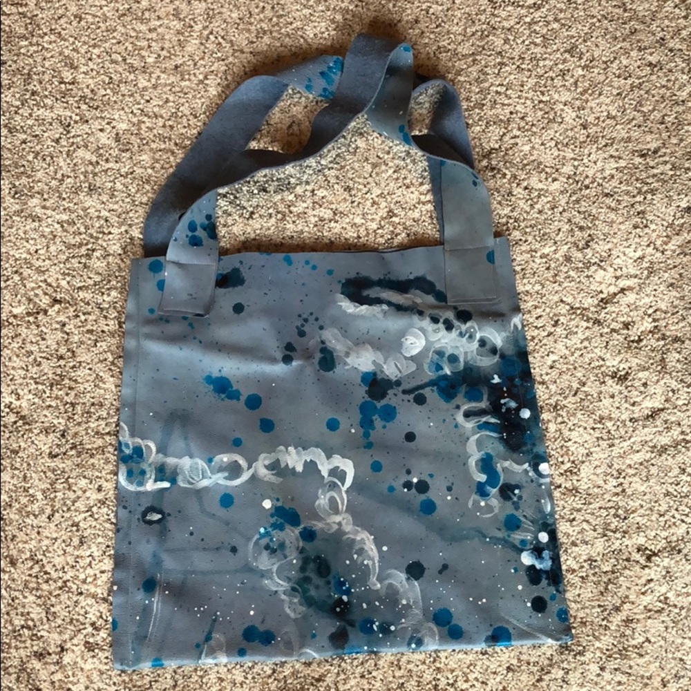 Hand painted leather purse